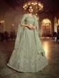 Myra Green Soft Net Heavy Embroidered Lehenga
