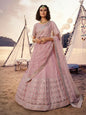 Myra Baby Pink Embroidered Organza Lehenga