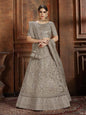 Myra Grey Soft Net Heavy Embroidered Lehenga