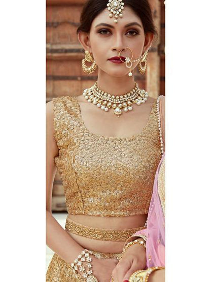 Myra Beige Soft net Lahanga