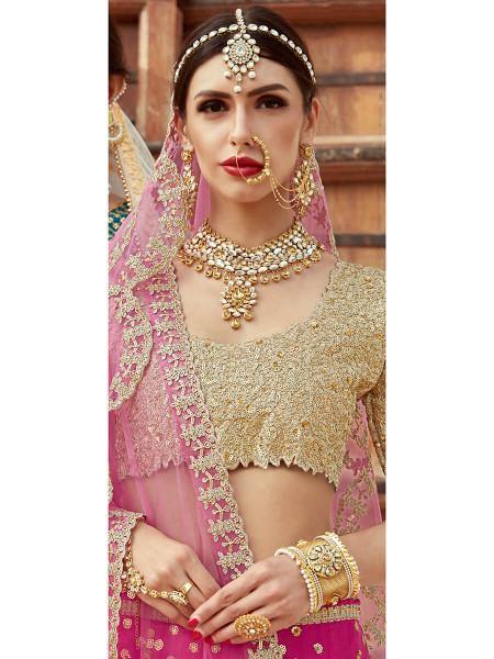 Myra Magenta Art Silk Lahanga
