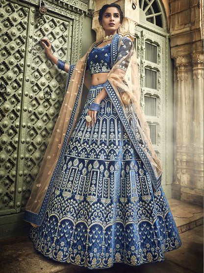 Myra Royal Blue Heavy Embroidered Lehenga Choli