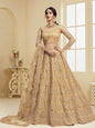 Myra Golden Heavy Embroidered Net Bridal Lehenga