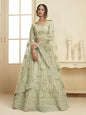 Myra Mint Green Heavy Embroidered Net bridal Lehenga