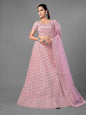 Myra Pink Heavy Embroidered Soft Net bridal Lehenga