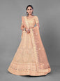 Myra Peach Heavy Embroidered Soft Net bridal Lehenga