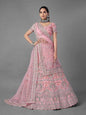 Myra Pink Heavy Embroidered Soft Net bridal Lehenga