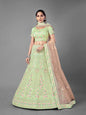Myra Pista Heavy Embroidered Soft Net bridal Lehenga