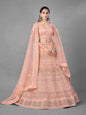 Myra Peach Heavy Embroidered Soft Net bridal Lehenga