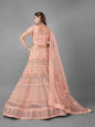Myra Beautiful Peach Heavy Embroidered Soft Net Bridal Lehenga