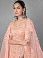 Myra Beautiful Peach Heavy Embroidered Soft Net Bridal Lehenga