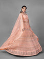 Myra Beautiful Peach Heavy Embroidered Soft Net Bridal Lehenga