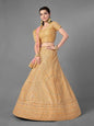 Myra Latest Yellow Heavy Embroidered Art Silk Bridal Lehenga