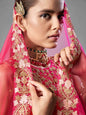 Myra Red Heavy Embroidered Soft Net Bridal Lehenga
