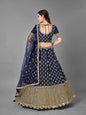 Myra Navy Blue Heavy Embroidered Art Silk Bridal Lehenga