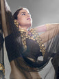 Myra Black Heavy Embroidered Georgette Bridal Lehenga