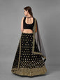 Myra Black Heavy Embroidered Georgette Bridal Lehenga