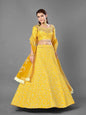 Myra Yellow Heavy Embroidered Art Silk bridal Lehenga