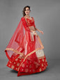 Myra Red Heavy Embroidered Art Silk & Jaquard Bridal Lehenga