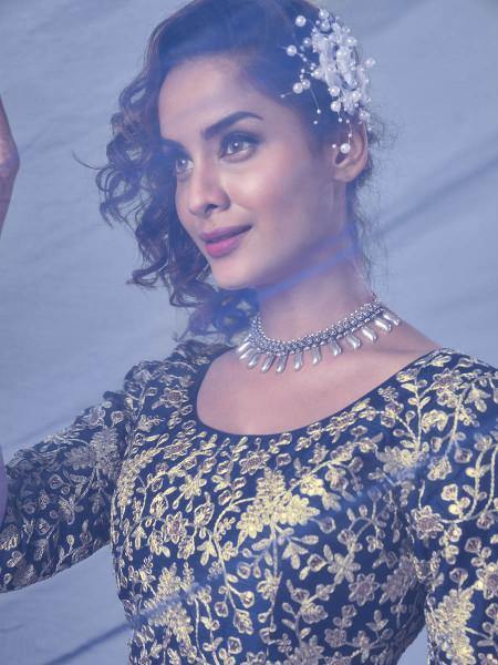 Myra Blue Heavy Embroidered Art Silk Bridal Lehenga