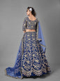 Myra Blue Heavy Embroidered Art Silk Bridal Lehenga