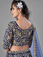 Myra Blue Heavy Embroidered Art Silk Bridal Lehenga