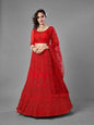 Myra Red Heavy Embroidered Art Silk bridal Lehenga