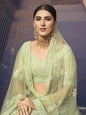 Myra Beautiful Green Heavy Embroidered Soft Net Bridal Lehenga