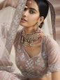 Myra Beautiful Mauve Heavy Embroidered Soft Net Bridal Lehenga