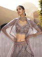 Myra Mauve Heavy Embroidered Soft Net Bridal Lehenga