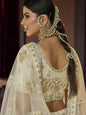Myra Beautiful Off White Heavy Embroidered Georgette Traditional Bridal Lehenga