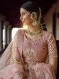 Myra Beautiful Peach Heavy Embroidered Georgette Bridal Lehenga