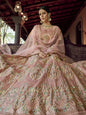 Myra Beautiful Peach Heavy Embroidered Georgette Bridal Lehenga
