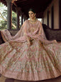 Myra Beautiful Peach Heavy Embroidered Georgette Bridal Lehenga