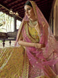 Myra Mustard Heavy Embroidered Georgette Bridal Lehenga