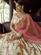 Myra Beautiful Off White Heavy Embroidered Georgette Bridal Lehenga