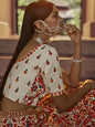 Myra Off White Heavy Embroidered Georgette Bridal Lehenga