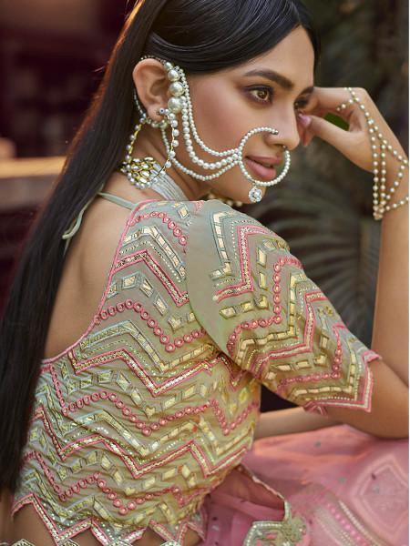 Myra Beautiful Green Heavy Embroidered Georgette Bridal Lehenga