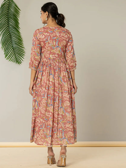 Yufta Pink Pure Cotton Sequins_Work Dress
