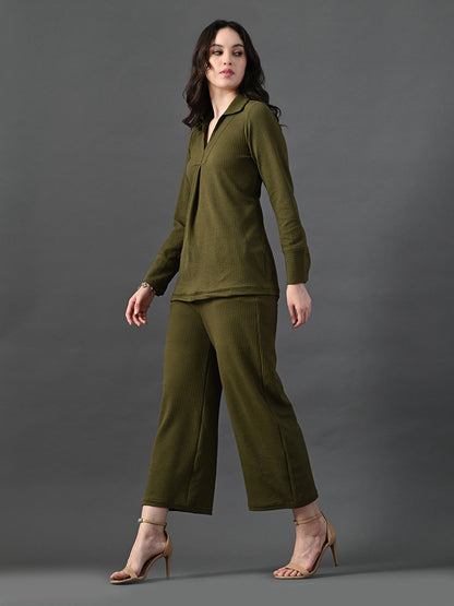 Myshka Women's Olive Everyday Lounge Set