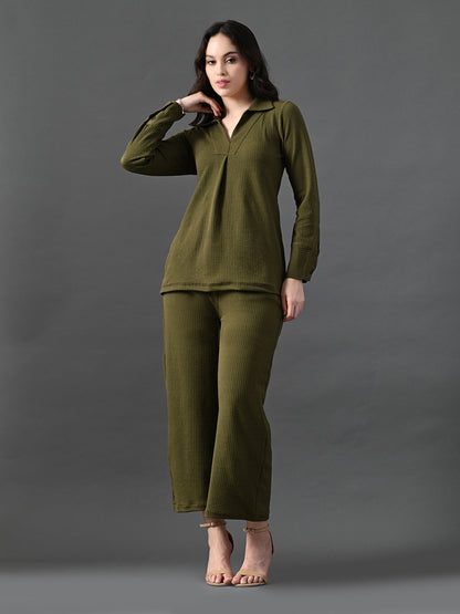 Myshka Women's Olive Everyday Lounge Set