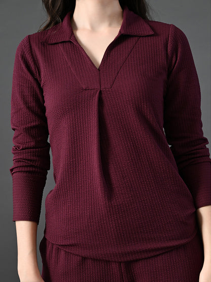 Myshka Women's Wine Everyday Lounge Set
