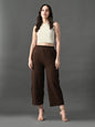 Myshka Women's Coffe Brown Traight Fit Party Trouser