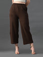 Myshka Women's Coffe Brown Traight Fit Party Trouser