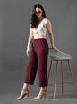Myshka Women's Magenta Traight Fit Party Trouser