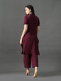 Myshka Women's Magenta Green Kurta Set