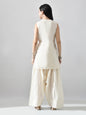 Myshka Women Off White Embroidered Short Kurta With Farsi Salwar