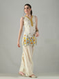 Myshka Women Off White Embroidered Short Kurta With Farsi Salwar