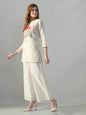 Myshka Women Off White Multicolor Thread Embroidered Co-Ord Set