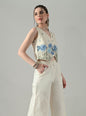 Myshka Women Off White Multicolor Thread Embroidered Waistcoat